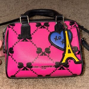 Karl Lagerfeld Pink and Black Mini Bag